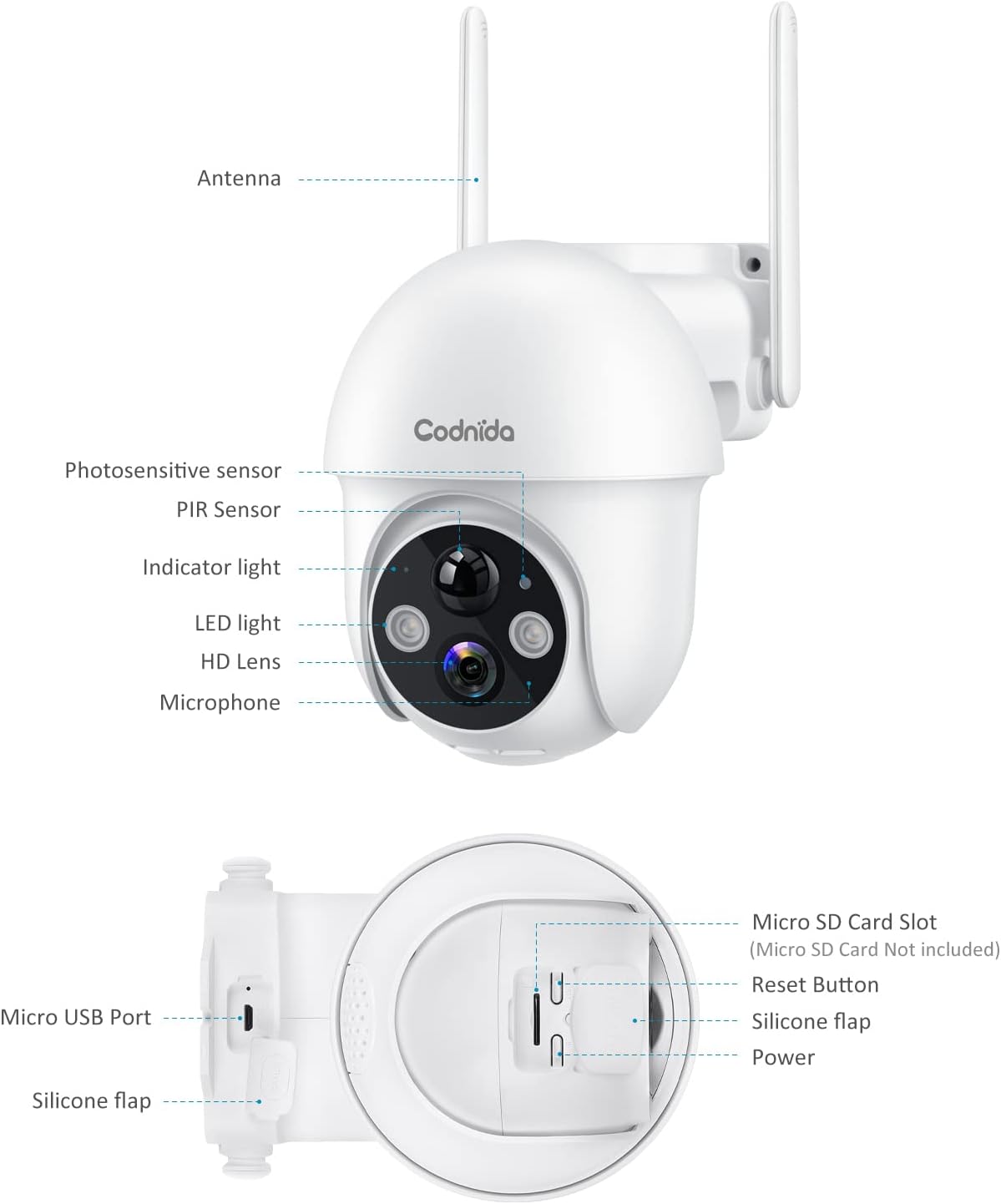 Wireless Outdoor Solar Security Camera with Night Vision R153