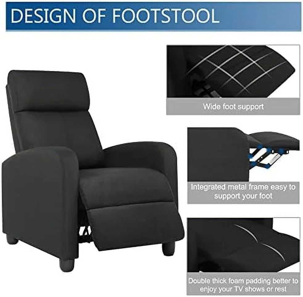 Small Fabric Adjustable Single Recliner Sofa B3840