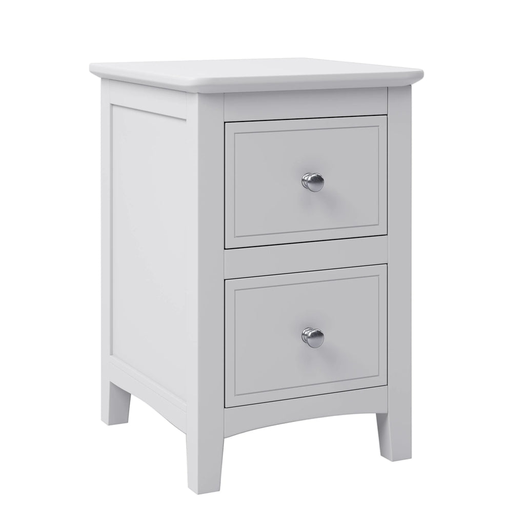 White 2 Drawers Solid Wood Nightstand End Table M637
