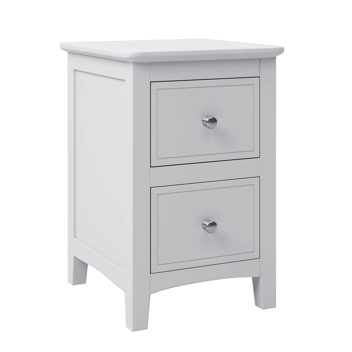 White 2 Drawers Solid Wood Nightstand End Table M637