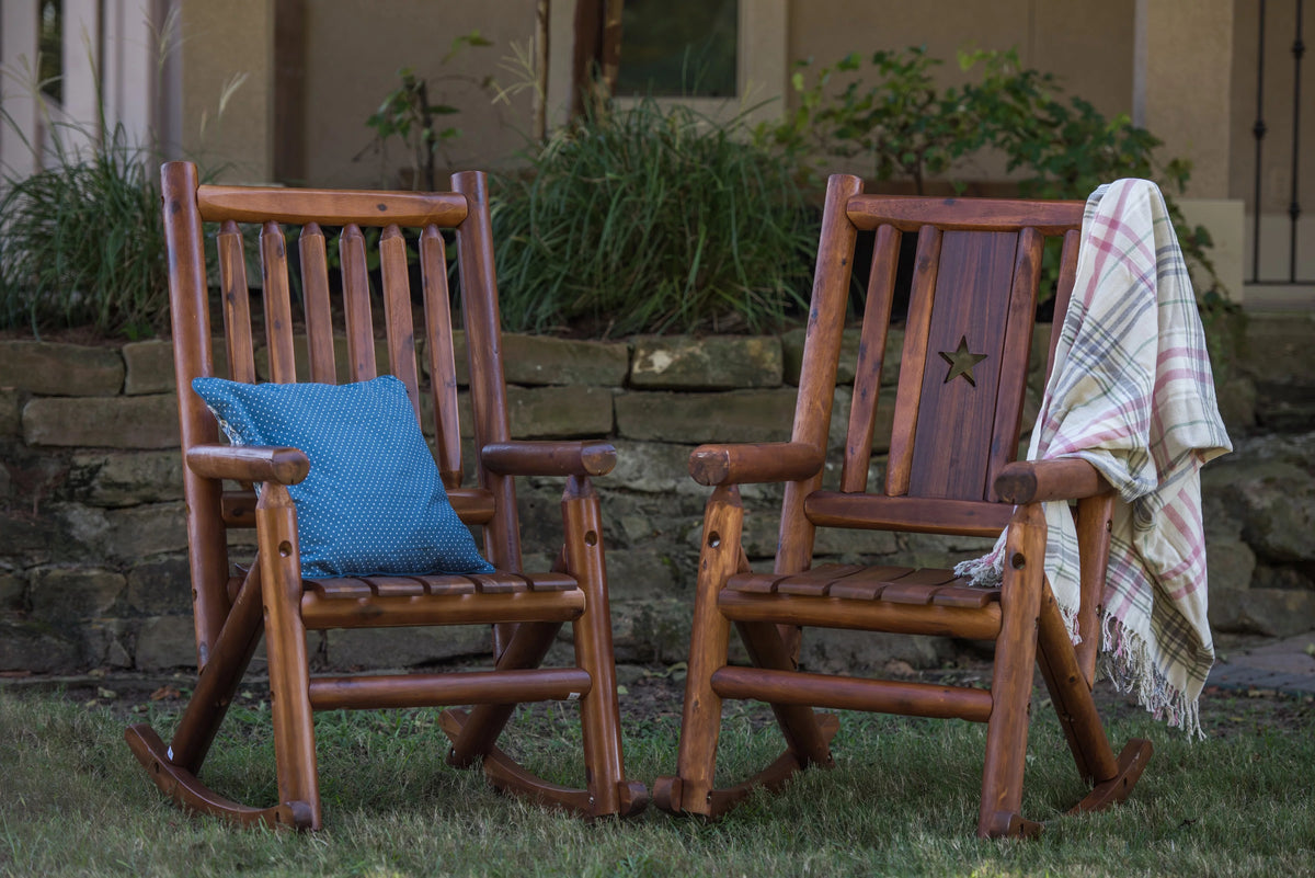 Brown Wood Outdoor Rocker D739