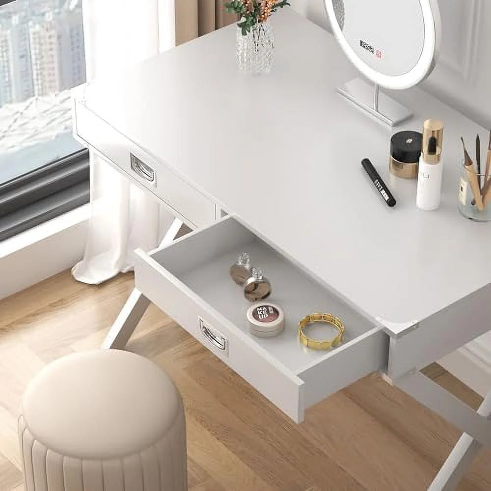 Small White Computer Desk with Drawer F3730