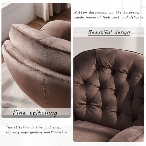 Velvet Swivel Accent Chair with Ottoman Set C333869