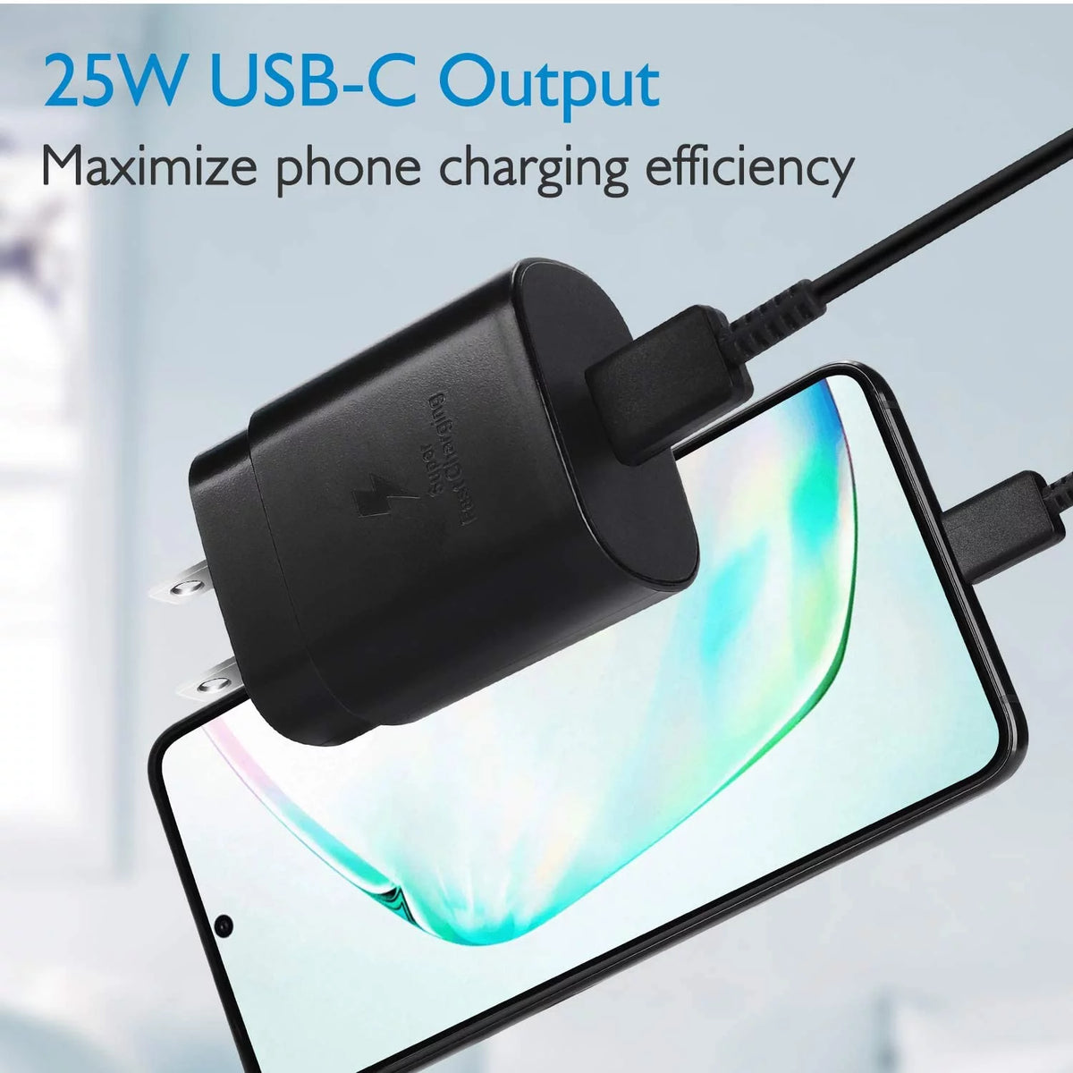 25W Type C UL Certified Charger with USB C Cable and USB Type C Headphones Z849