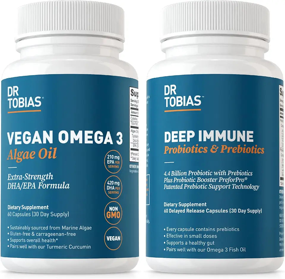 Vegan Omega 3 Algae Oil and Probiotics & Prebiotics Bundle X83053