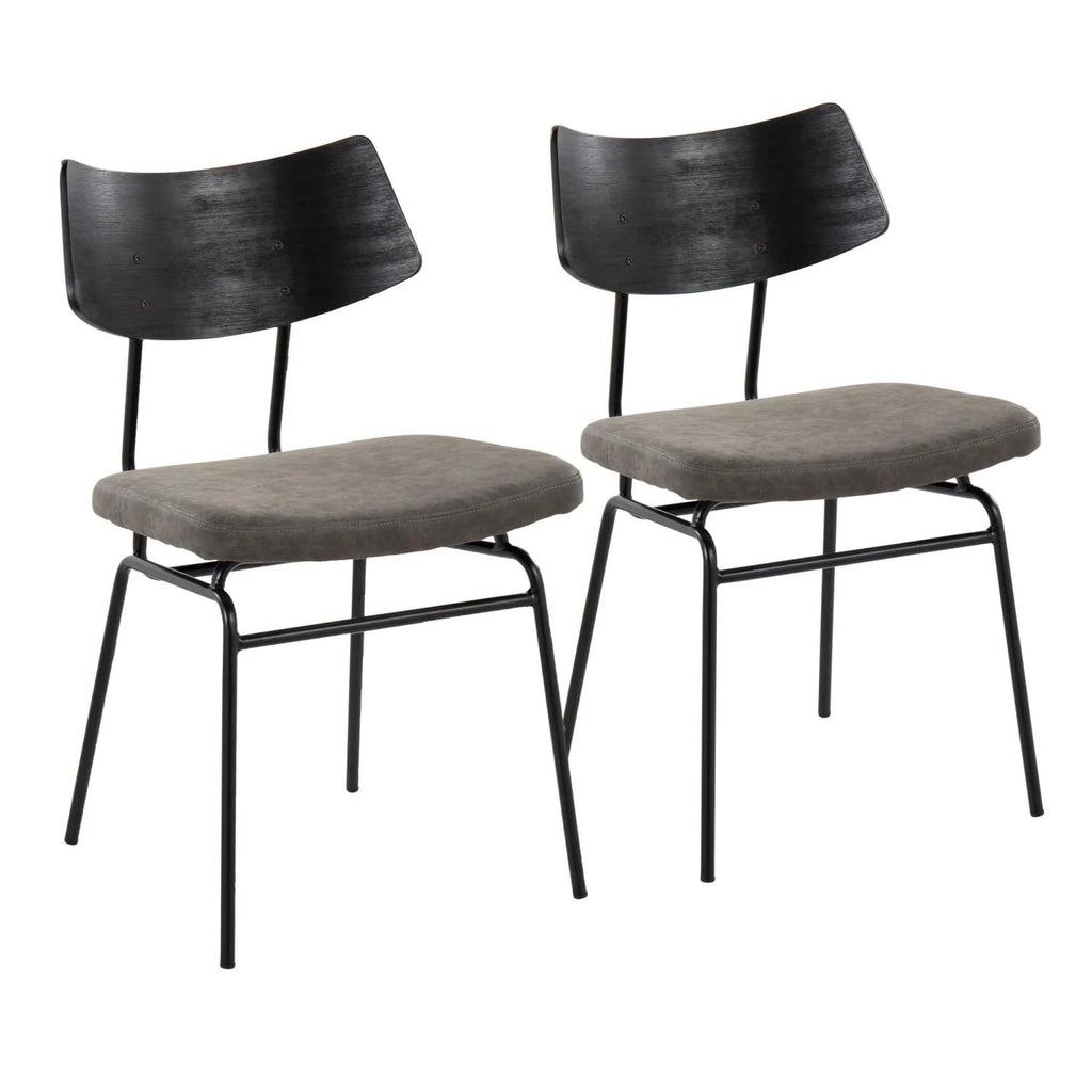 Set Of 2 Chair With Black Metal Finish F942505