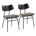 Set Of 2 Chair With Black Metal Finish F942505