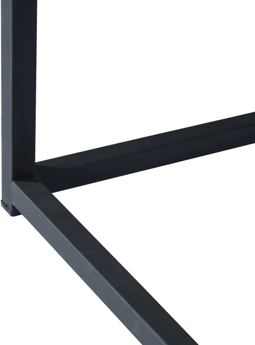 White Square Side Table with Marble Metal Frame E333243