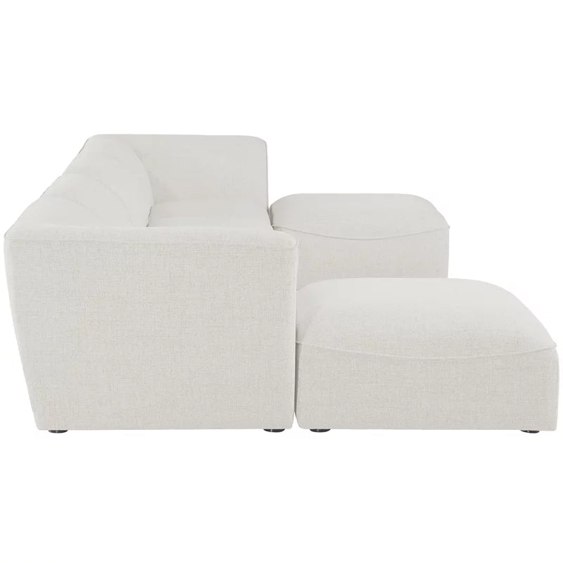 Cream Linen Textured Modular Sectional C867