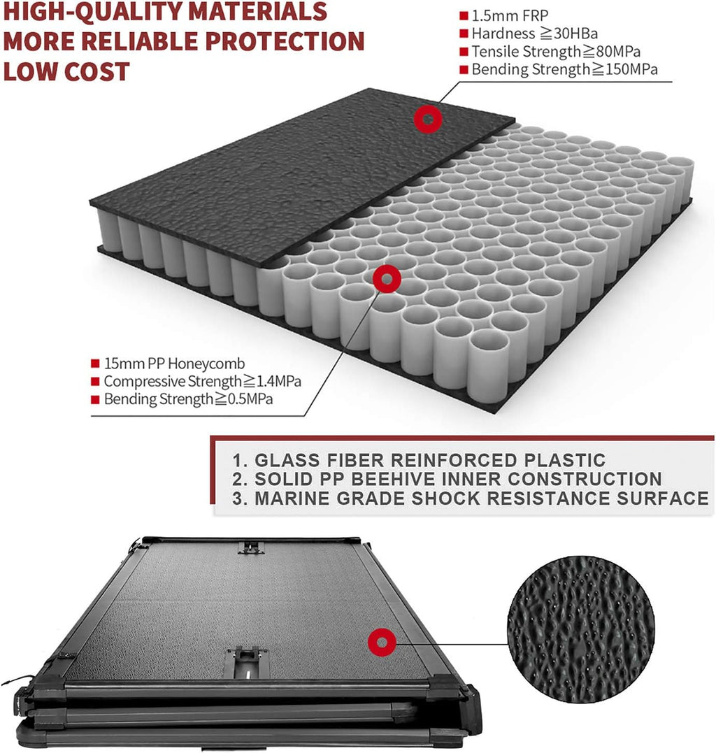 Hard Tri-Fold Truck Bed Tonneau Cover 5' Fleetside Waterproof G42929