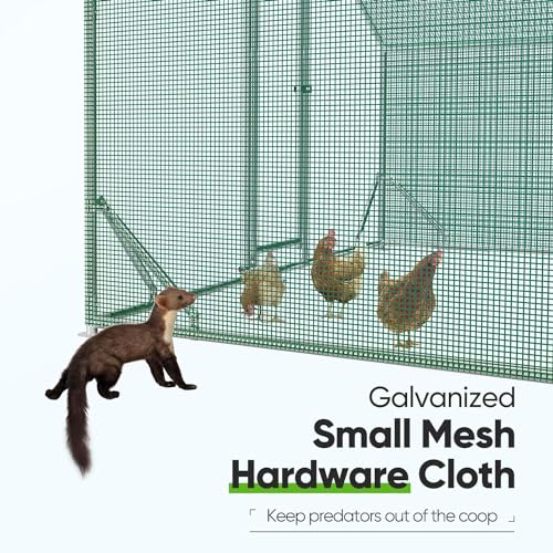 Large Metal Chicken Coop Run with Waterproof Cover L4176