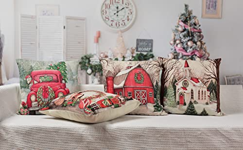 Christmas Pillow Covers 18 x 18 Inches Set of 4 Z973