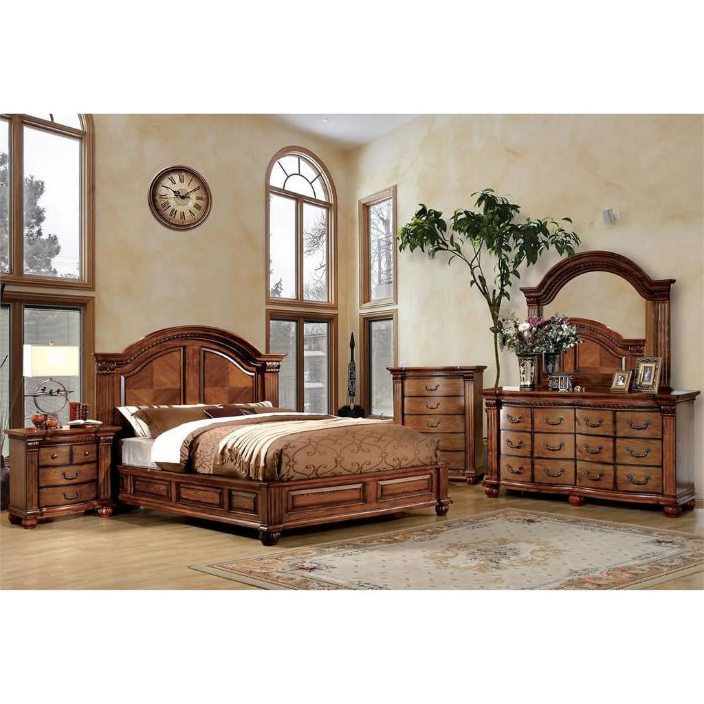 Solid Wood Queen Panel Bed H354