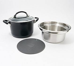 4-Piece Hard-Anodized Stock Pot Set F6902