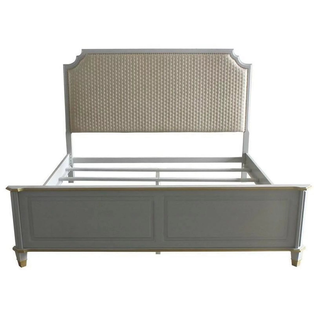 Beige Gray Eastern King 6pcs Bedroom Set I34520