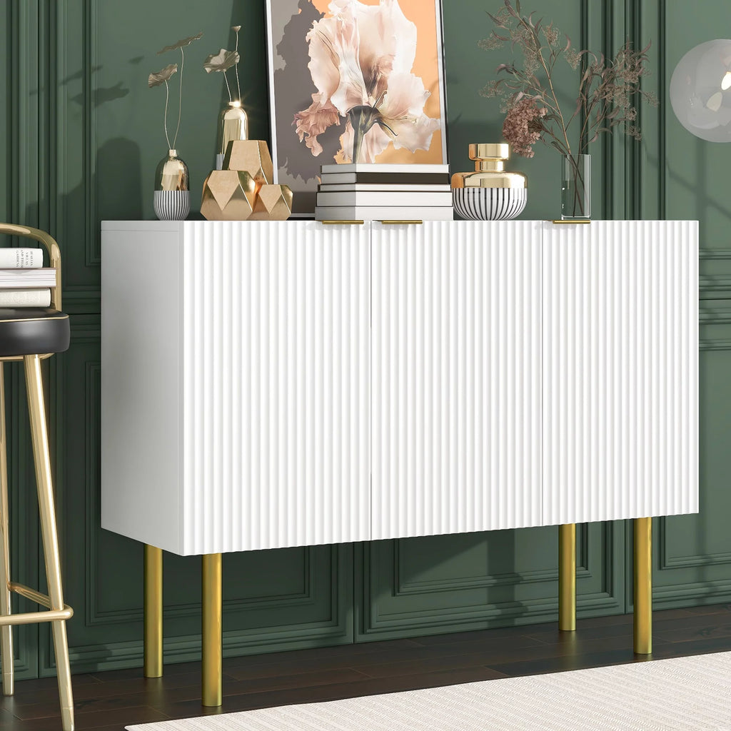 White Wood Buffet Cabinet with Storage V972122