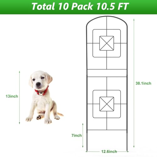 Decorative Garden Fence 10 Pack Rustproof Metal K899