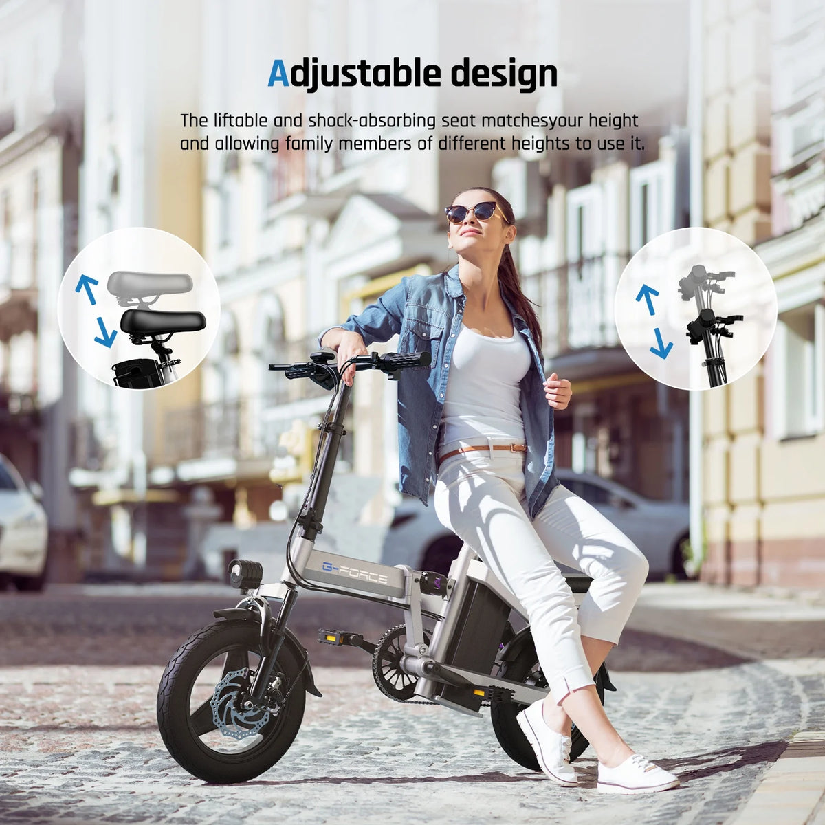 Folding 400W 48V 15Ah Electric Bike with Rear Shelf A869