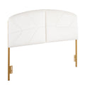 Queen Headboard in Gold Steel and Cream Velvet A711