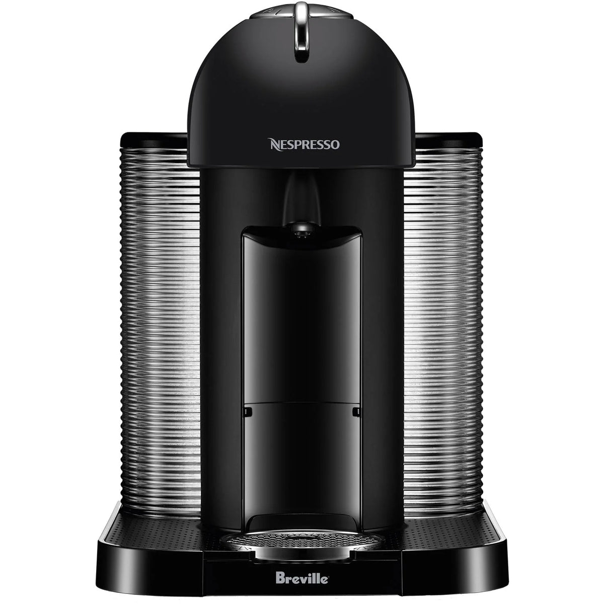 Chrome Coffee & Espresso Single-Serve Machine and Black Milk Frother C913