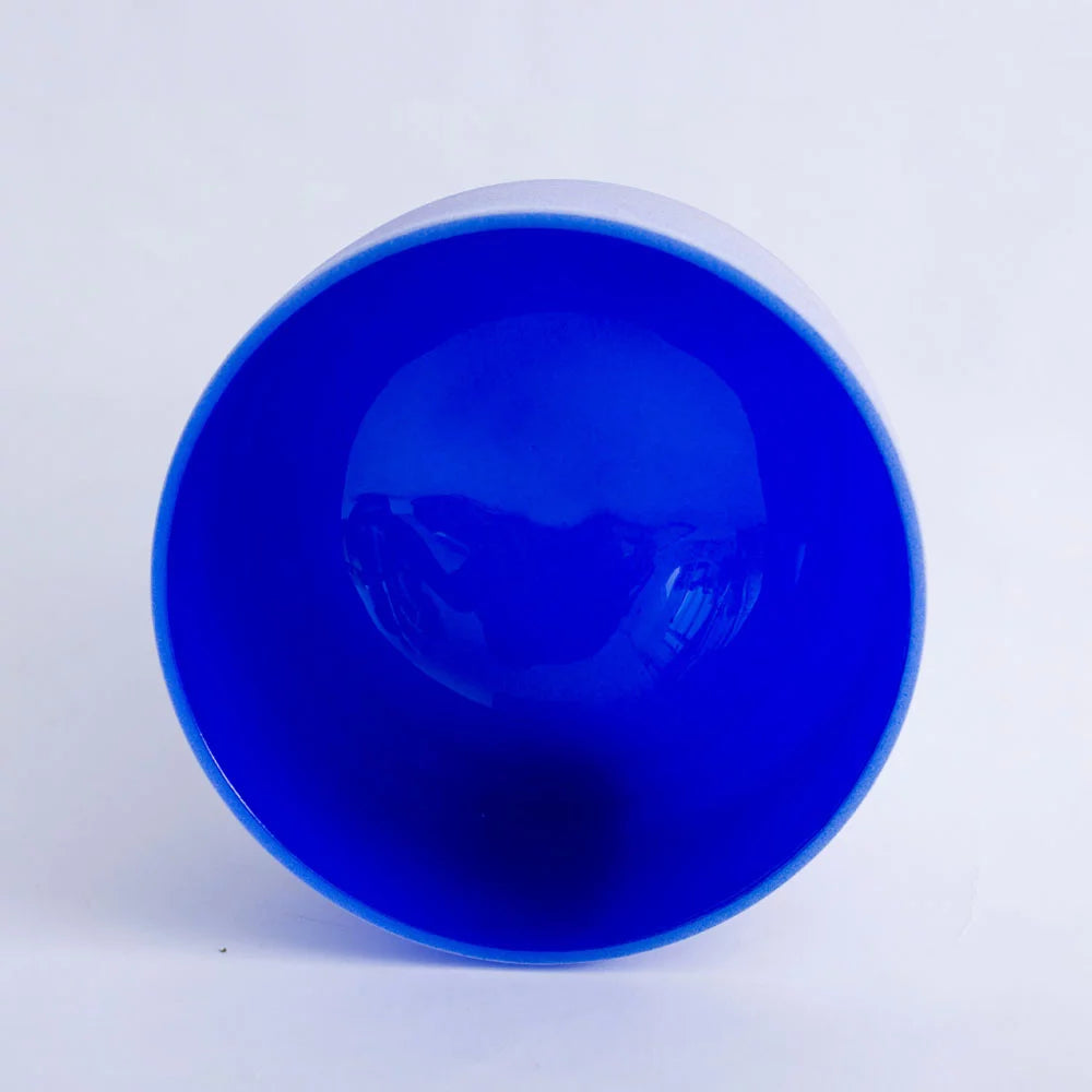 Blue Frosted G Throat Chakra Quartz Crystal Singing Bowl 10 inch F3657