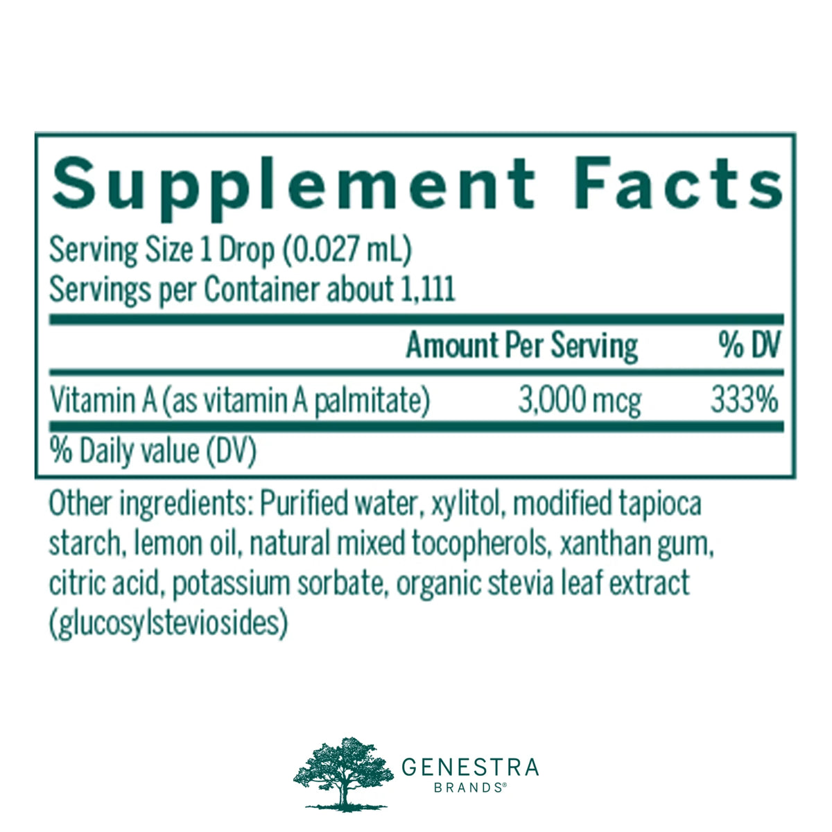 Vitamin A Liquid Citrus Flavor 1 Fl Oz T799