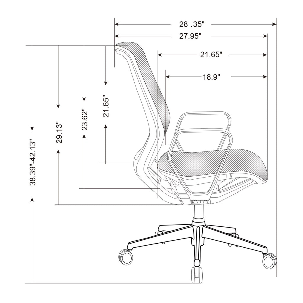 Black Ergonomic Mesh Mid-Back Manager Chair Z3345