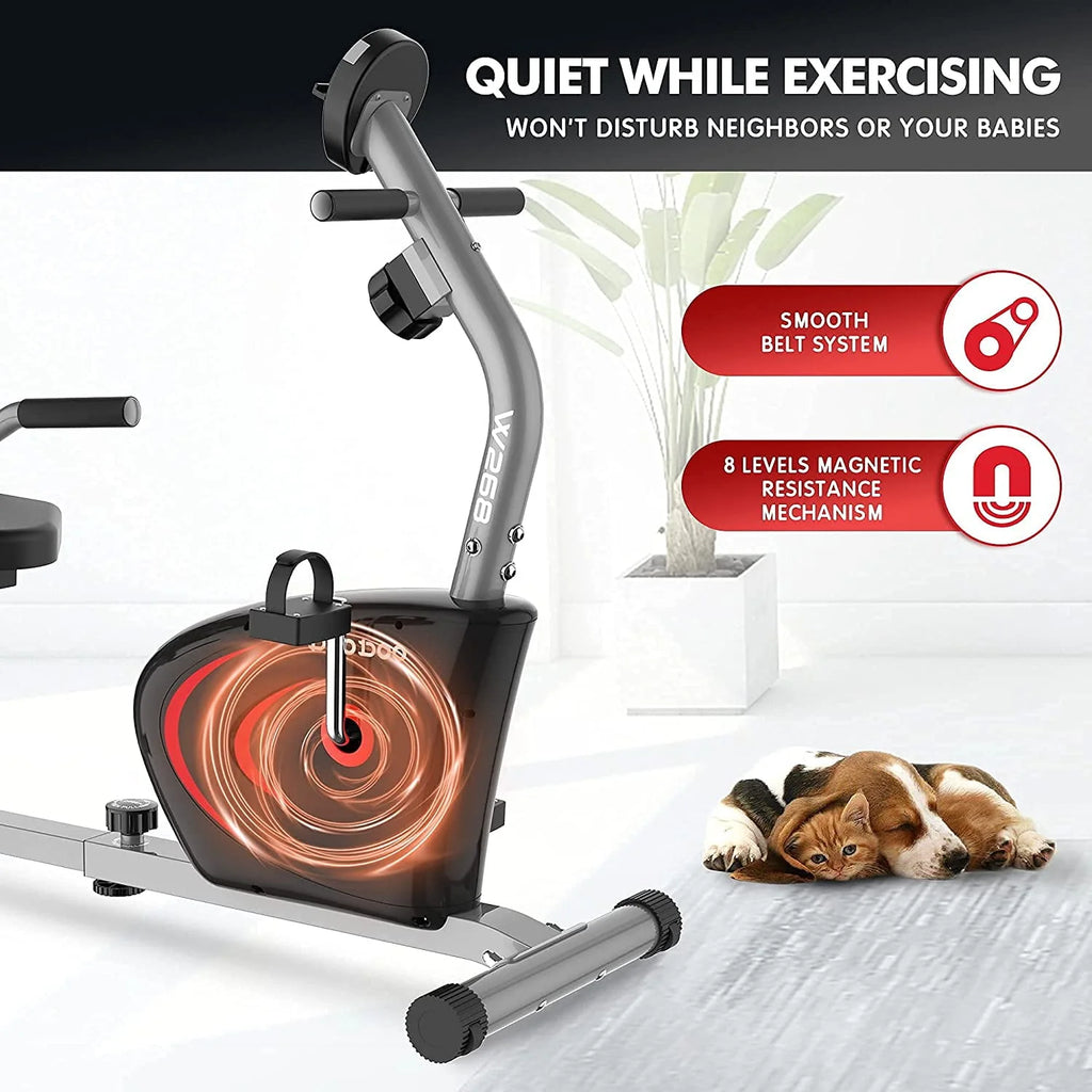 Recumbent Exercise Bike 8 Level Adjustable Magnetic Resistance N736241