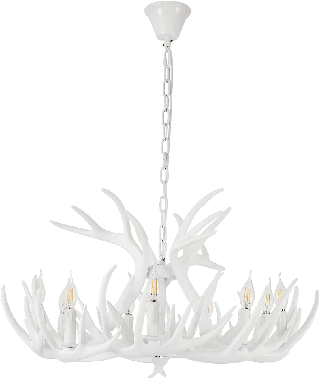White Antler Chandelier 12 Antlers 9 Lights Y5561