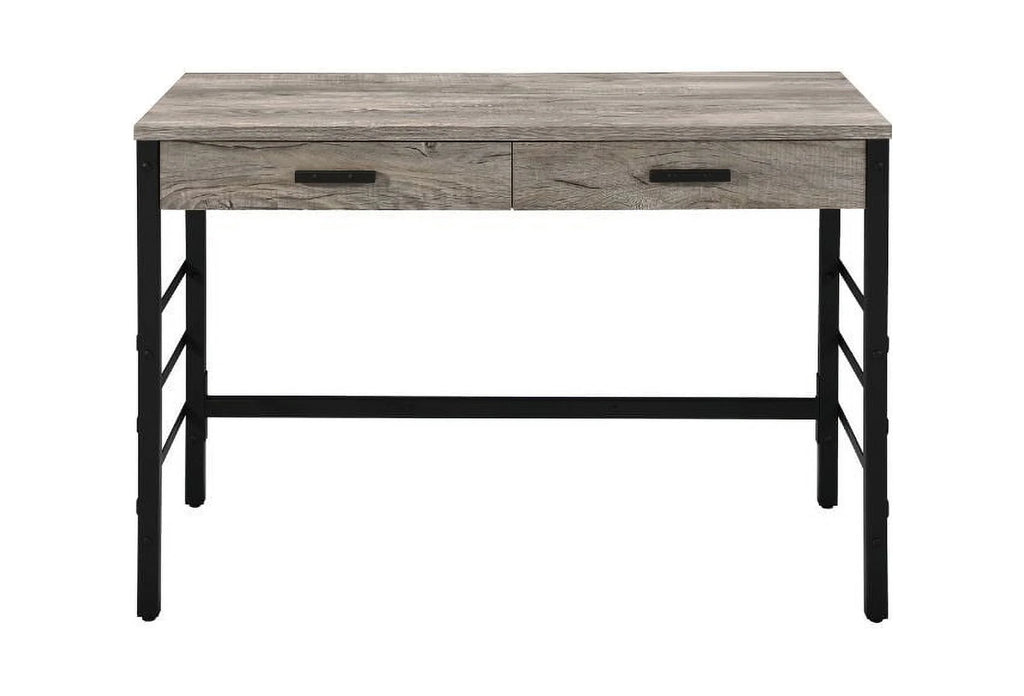 Light Weathered Oak Black Writing Desk B976