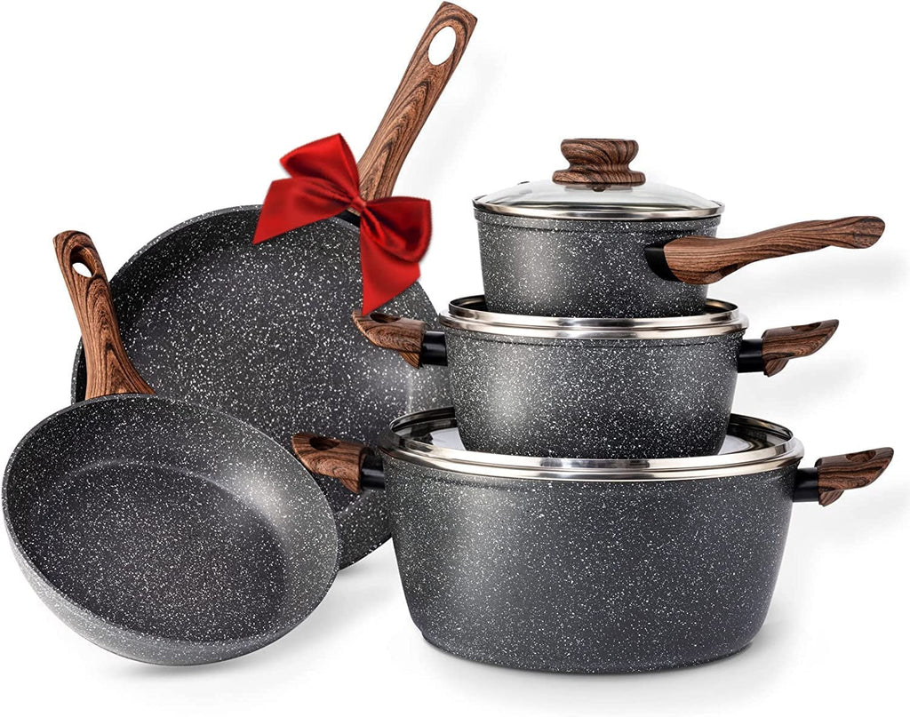 Non Stick Granite 8 Pieces Induction Cookware Set K1575