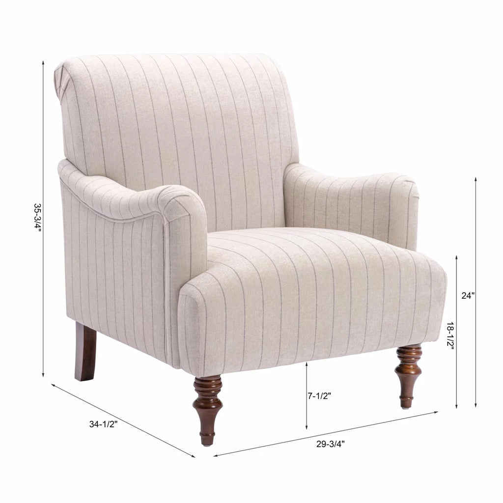 Beige Polyester Fabric Arm Chair O63731