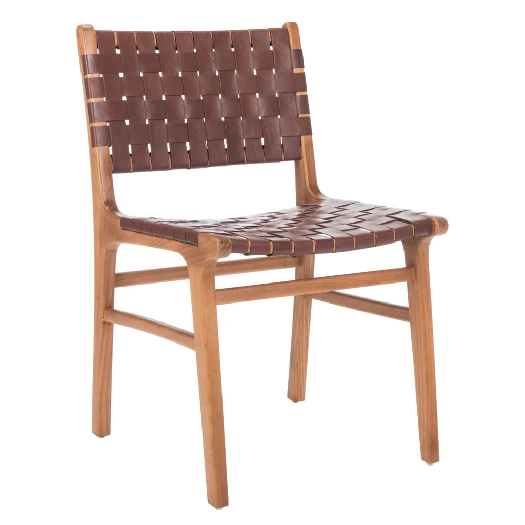 Woven Leather Dining Chair Set of 2 J238