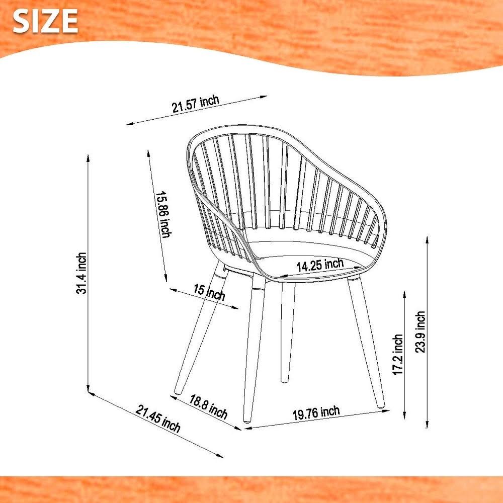 2 Piece Gray Brown Patio Armchair Set W35574