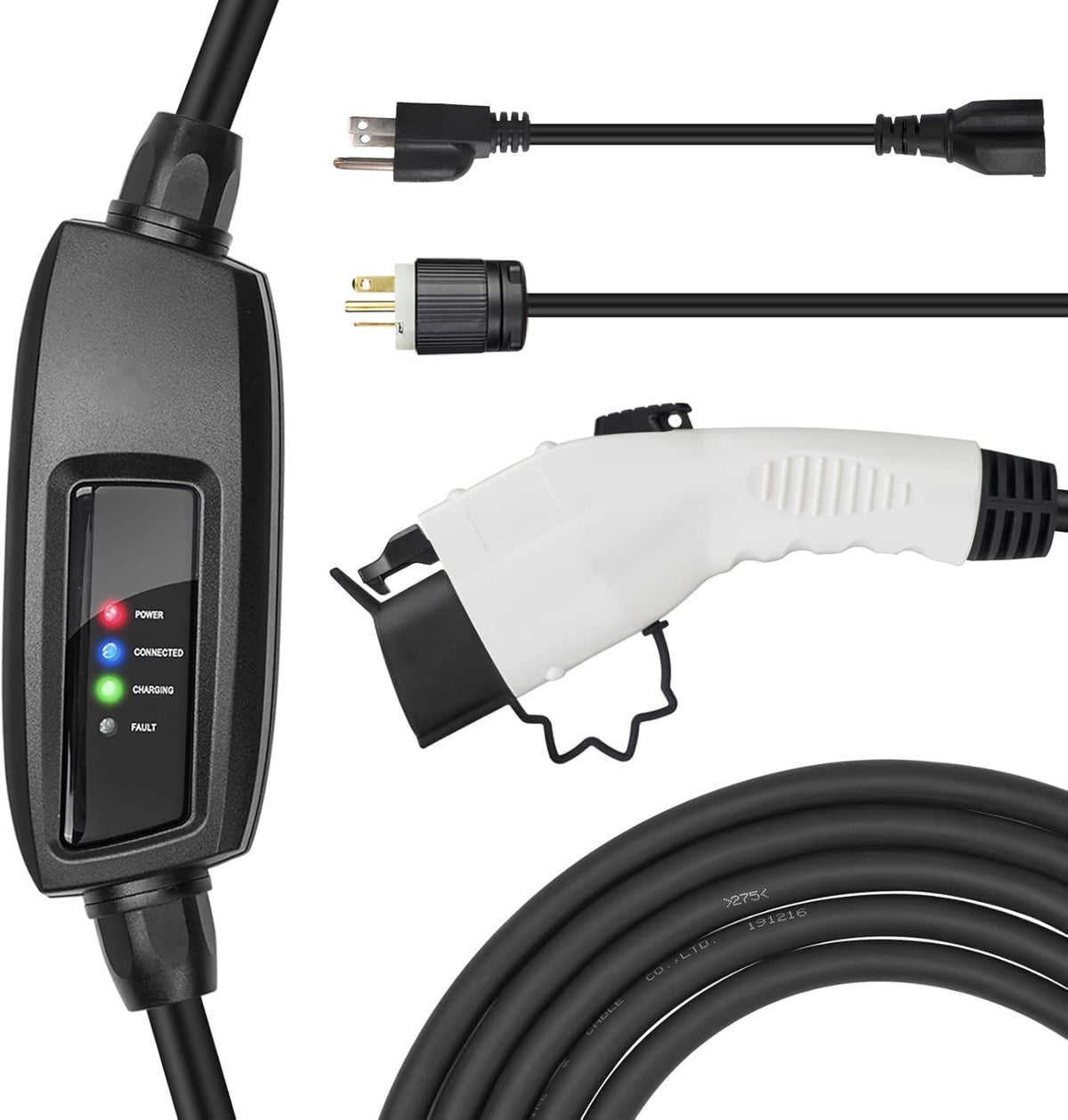 Level 1-2 EV Charger, 16Amp 25 Feet Portable Electric Vehicle Charger Y5608