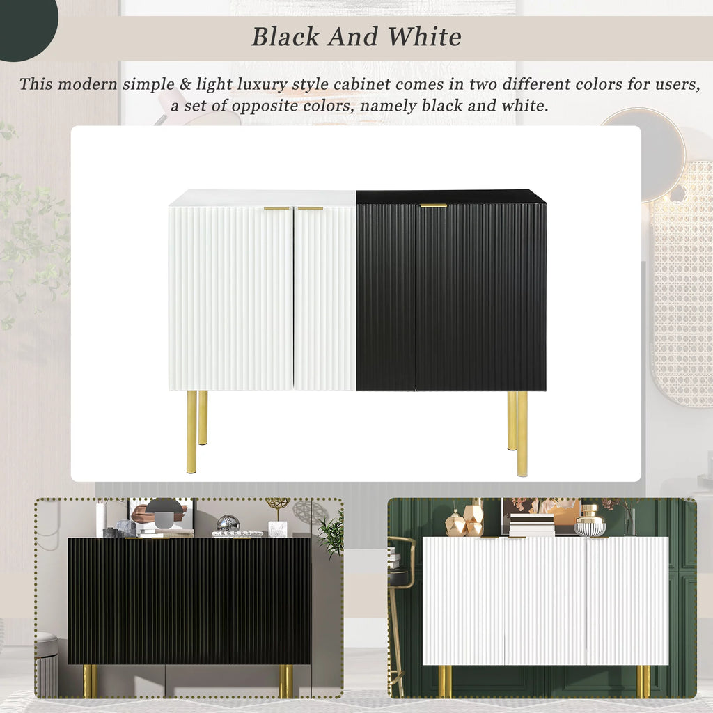 White Wood Buffet Cabinet with Storage V972122