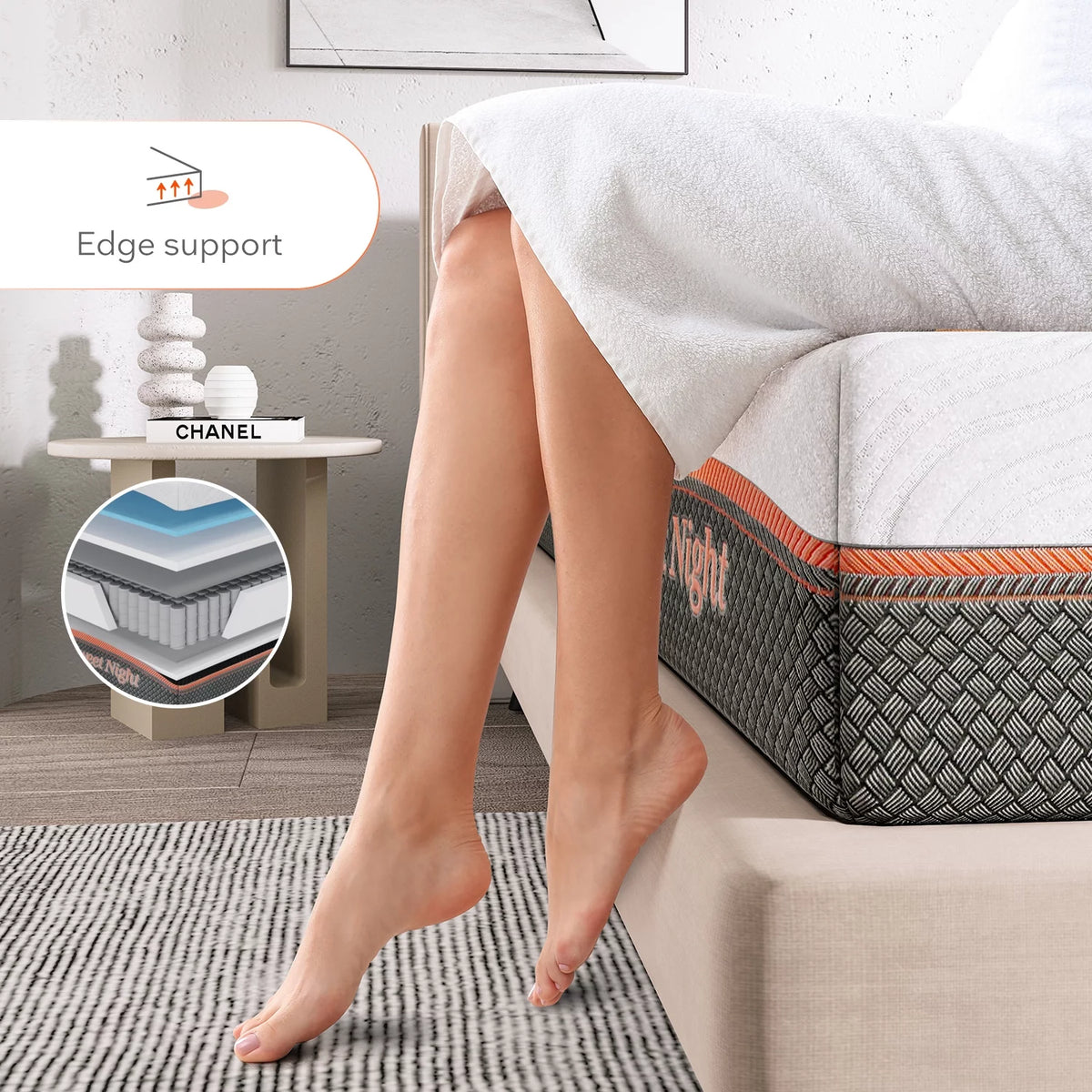 10 Inch Queen Memory Foam Pocket Spring Hybrid Mattress C26344