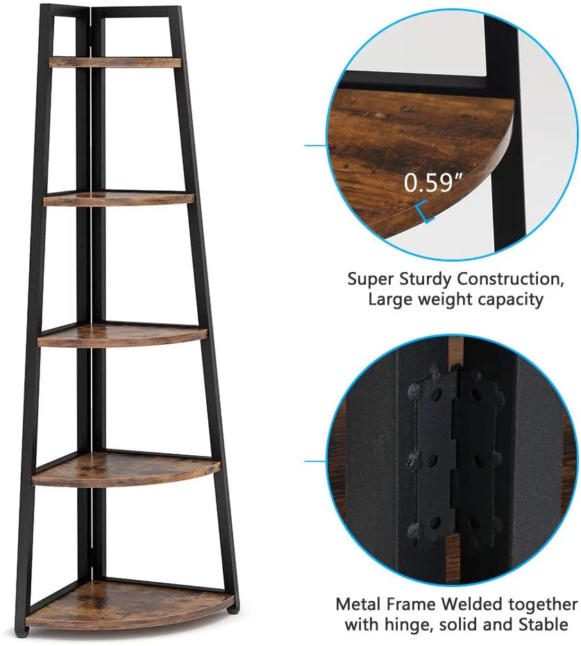 70 inch 5 Tier Corner Bookshelf Z90456