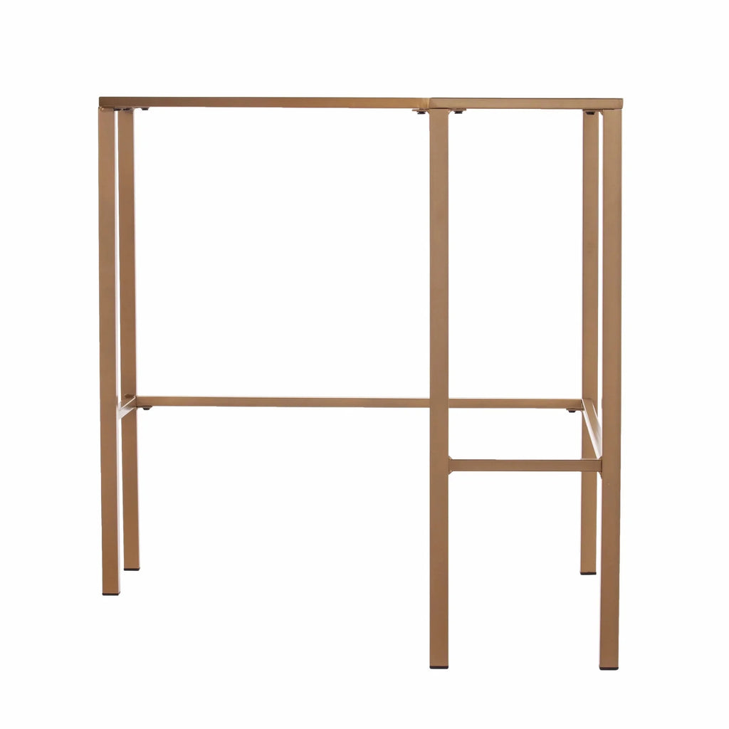 Soft Gold Metal & Glass Corner Desk D44554