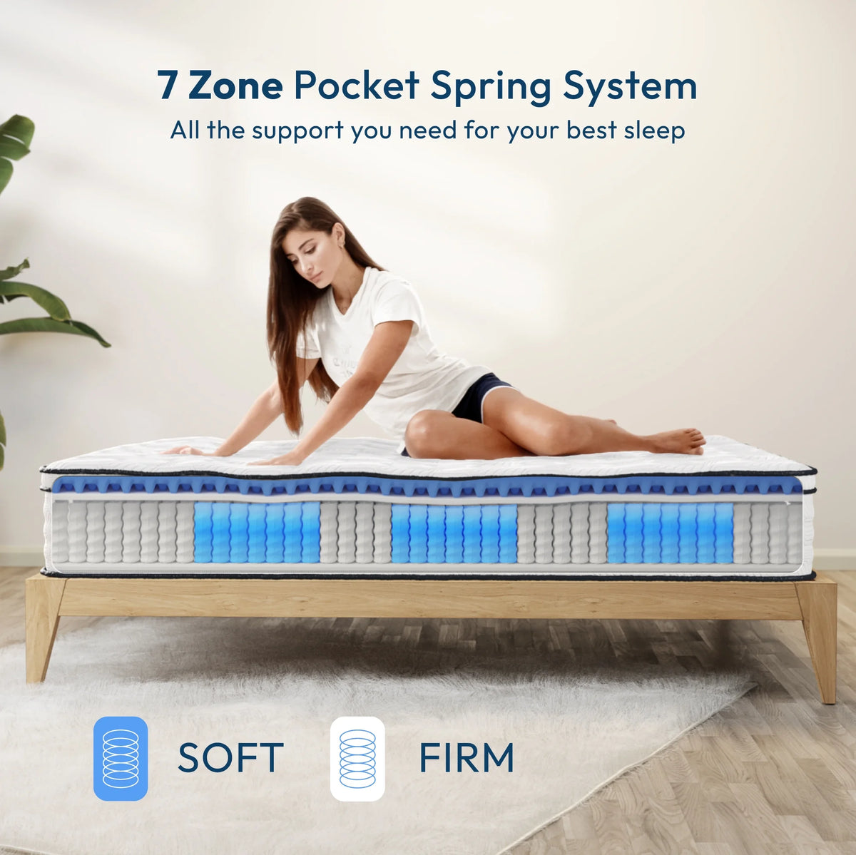 12 Full Hybrid Pocket Spring Comfort Foam Medium Mattress R68411