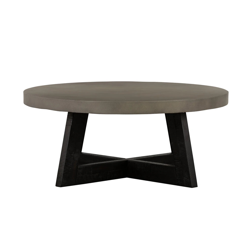 Modern Acacia Wood & Concrete Top Coffee Table N36756