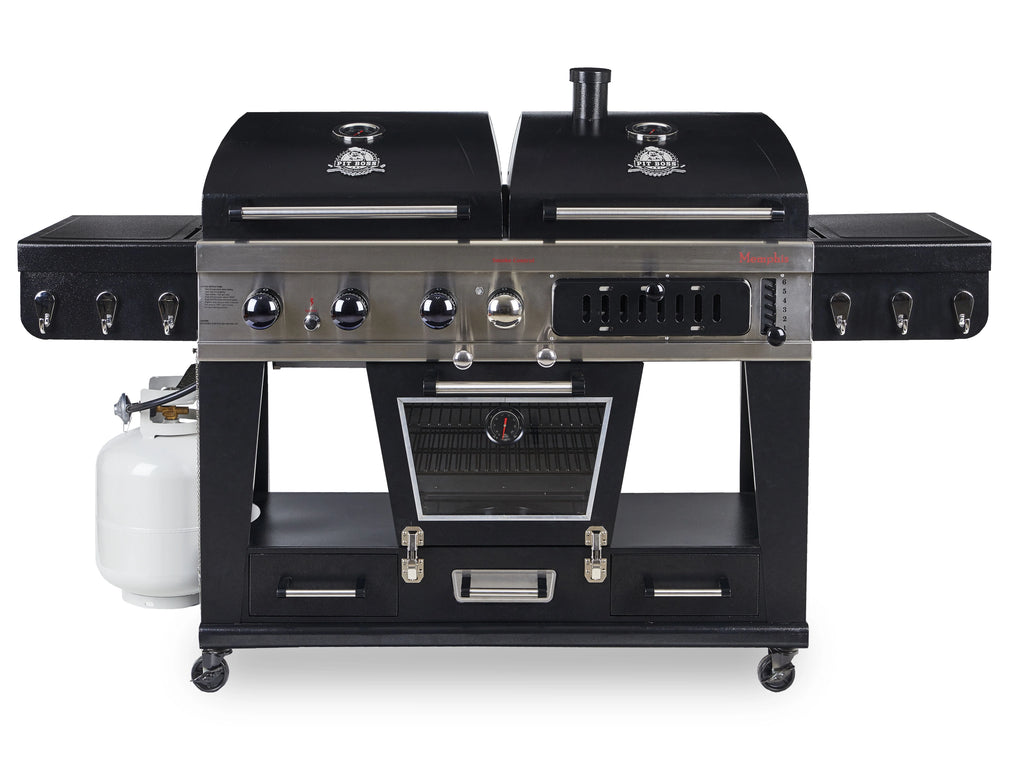Gas and Charcoal Combo Grill with Electric Smoker F44844