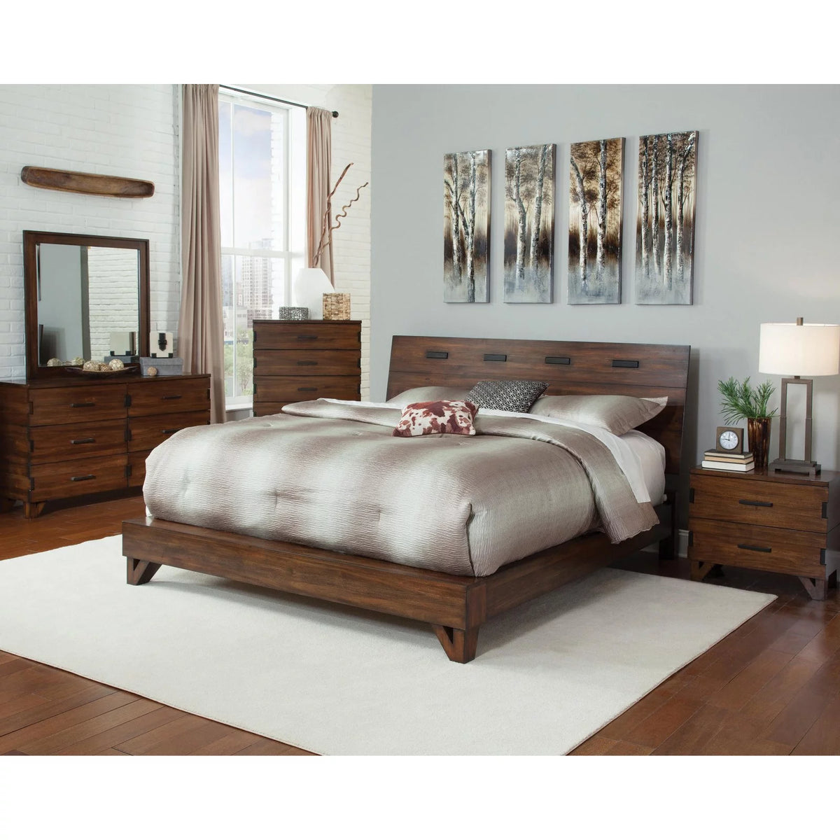Dark Amber Coffee Bean 5-drawer Chest W225