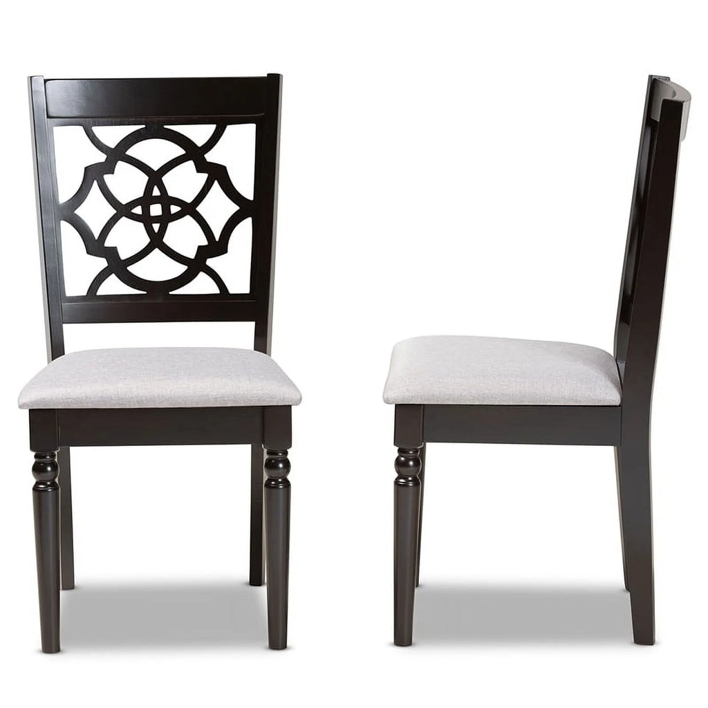 Dark Brown Oak Wood Dining Chair Set of 2 H978839