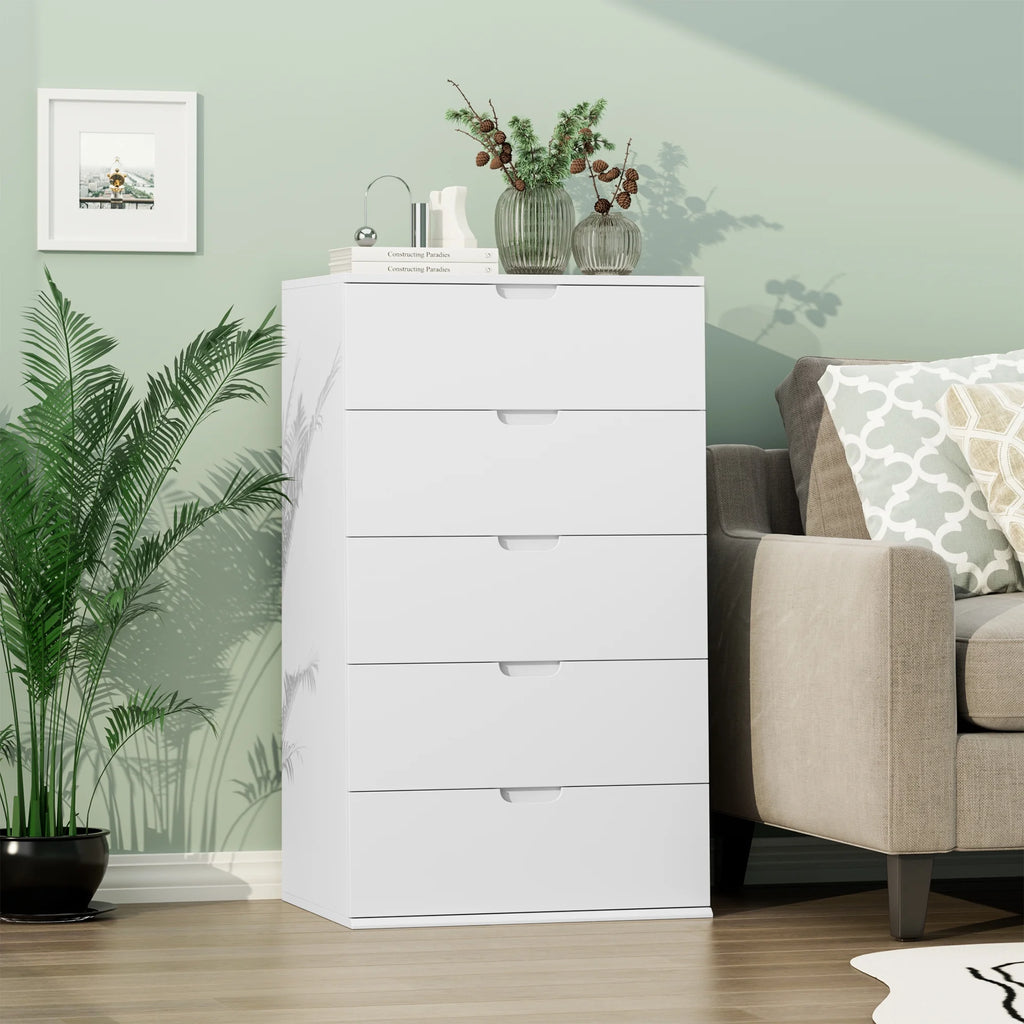 White 5 Drawer Dresser N93210