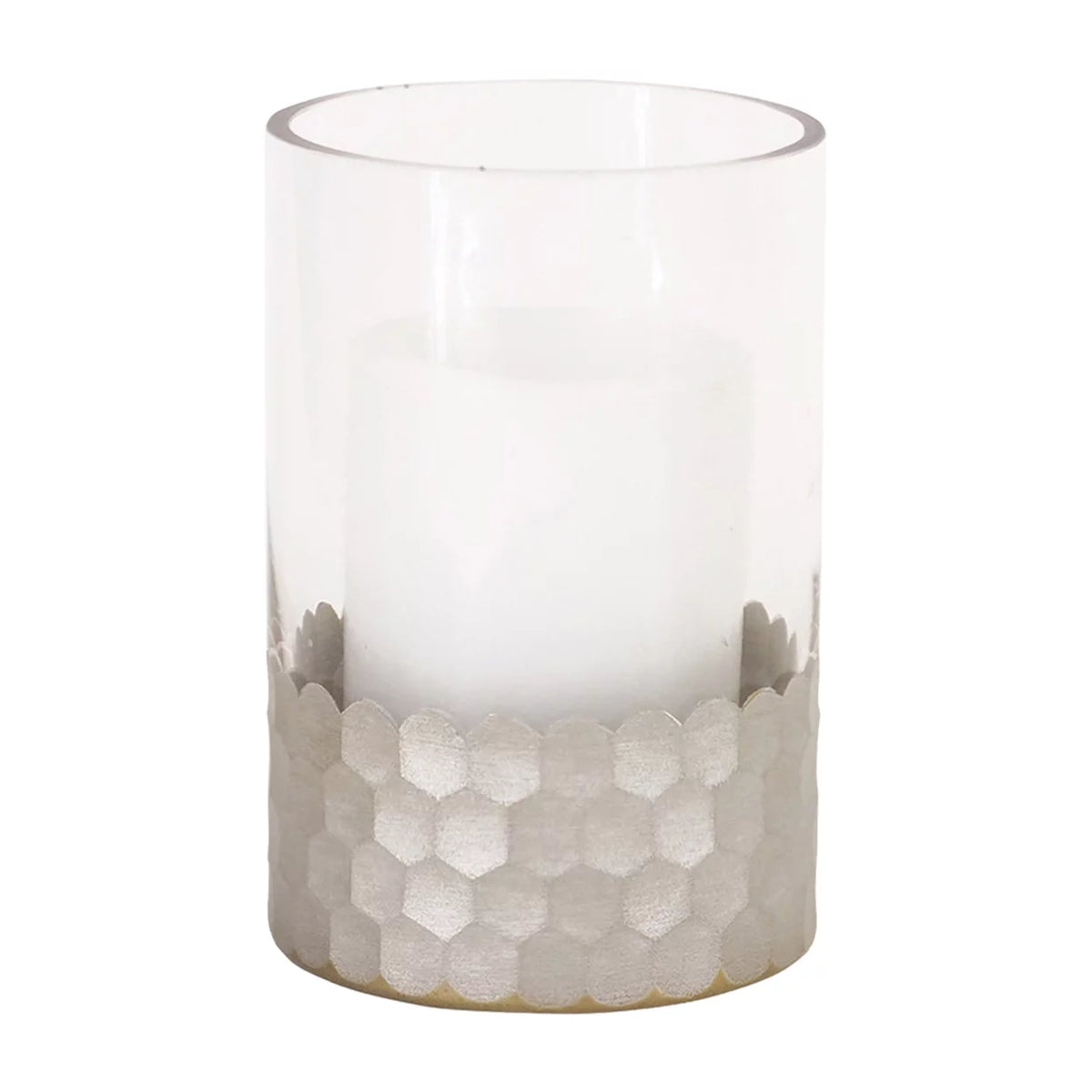 Honeycomb Glass Candle Holder Set of 2 G1755