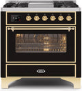 Glossy Black Dual Fuel Propane Gas Range F349
