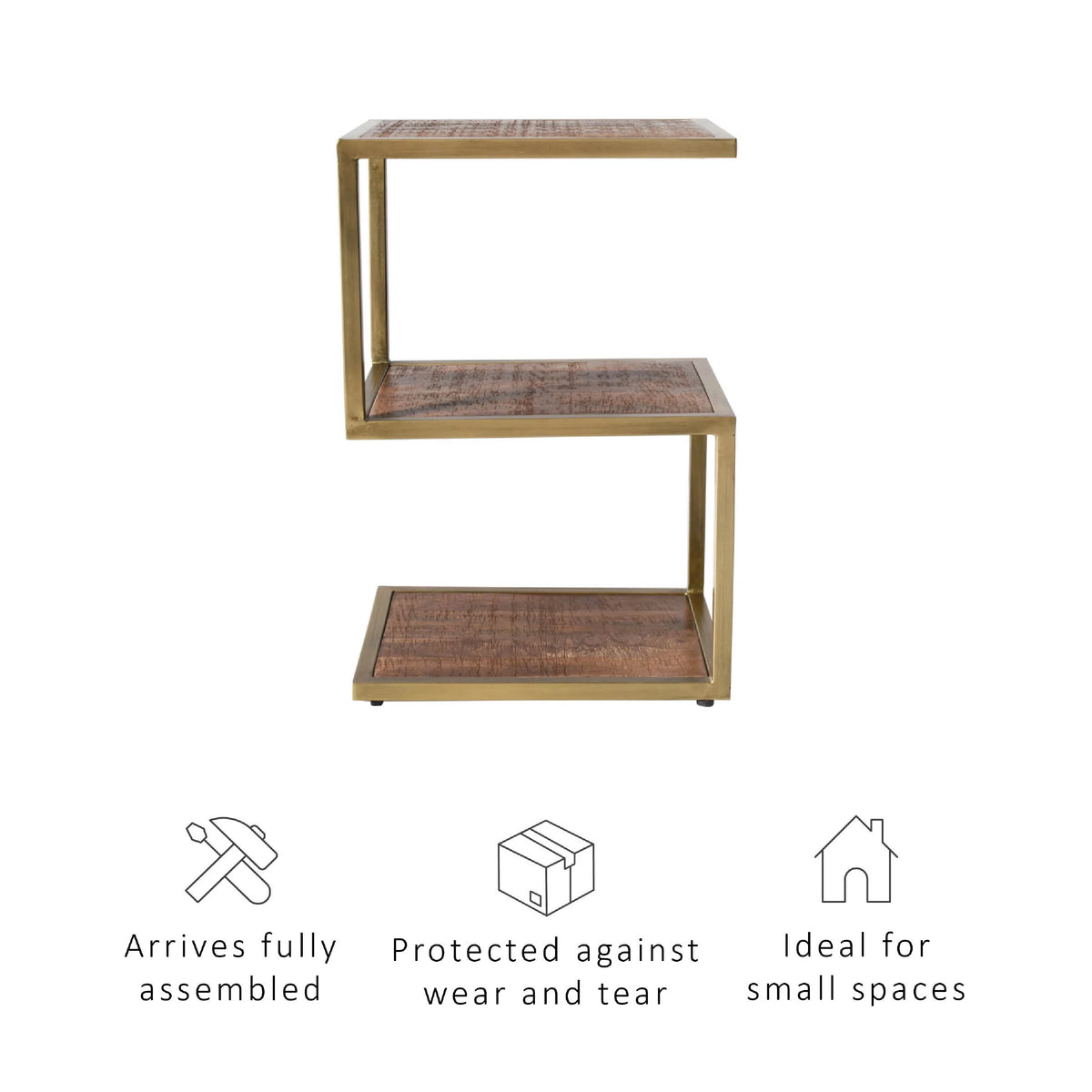3-Tier Metal Accent Side Table U8027
