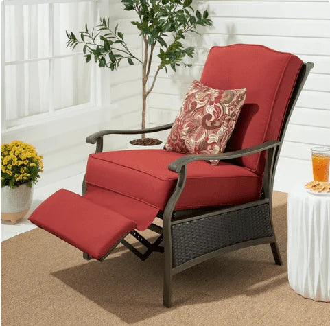 Steel Outdoor Recliner with Cushions M39520