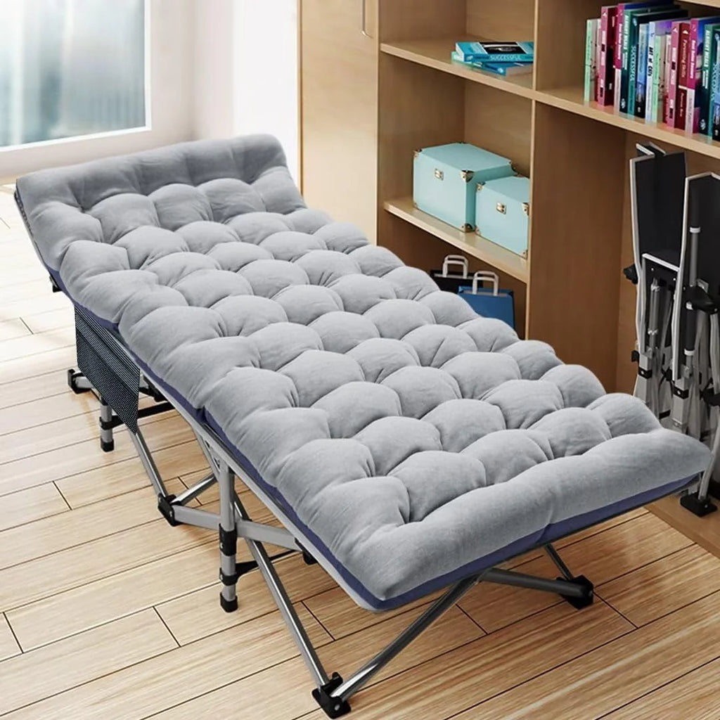 Oversized XXL Folding Camping Cot with 2 Sided Mattress & Carry Bag N6320